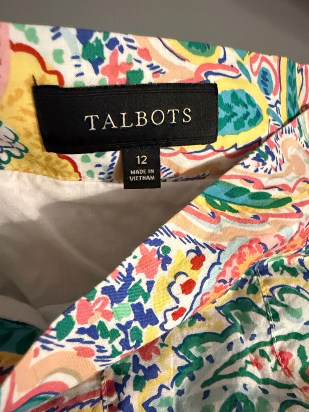 Talbots Paisley Long Skirt in Green, Pink, Yellow